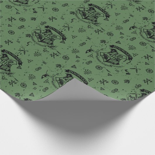 HOGWARTS™ Green Pattern Cadeaupapier (Hoek)