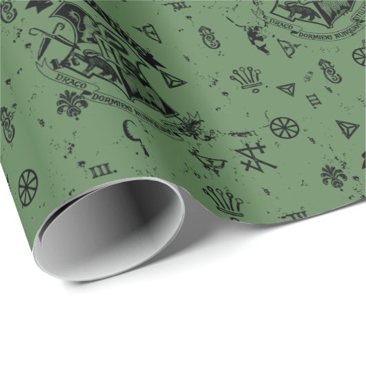 HOGWARTS™ Green Pattern Cadeaupapier (Rol Hoek)