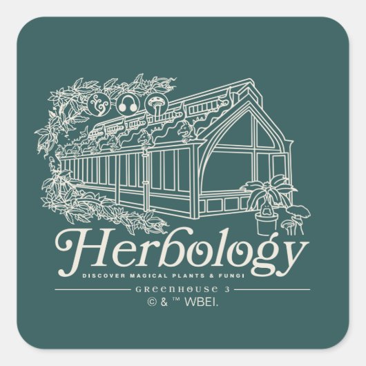 HOGWARTS™ Herbology Greenhouse Vierkante Sticker (Voorkant)