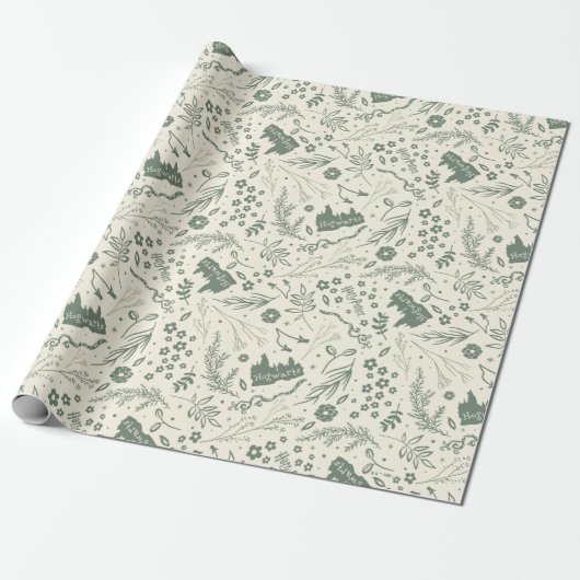 HOGWARTS™ Herbology Magic Pattern Cadeaupapier (Uitgerold)