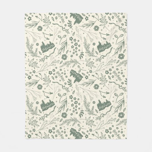 HOGWARTS™ Herbology Magic Pattern Fleece Deken (Voorkant)