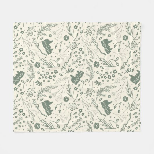 HOGWARTS™ Herbology Magic Pattern Fleece Deken (Voorkant (Horizontaal))