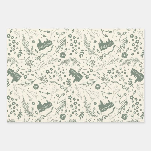 HOGWARTS™ Herbology Magic Pattern Inpakpapier Vel (Voorkant 3)