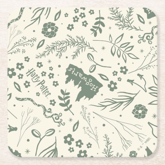 HOGWARTS™ Herbology Magic Pattern Kartonnen Onderzetters (Voorkant)