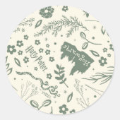 HOGWARTS™ Herbology Magic Pattern Ronde Sticker (Voorkant)