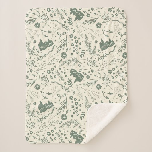 HOGWARTS™ Herbology Magic Pattern Sherpa Deken (Voorkant)