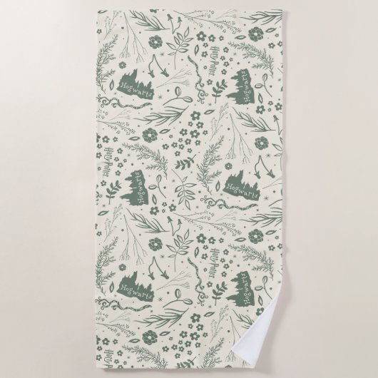 HOGWARTS™ Herbology Magic Pattern Strandlaken (Voorkant)