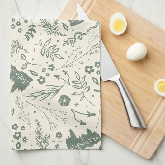 HOGWARTS™ Herbology Magic Pattern Theedoek (Quarter Fold)