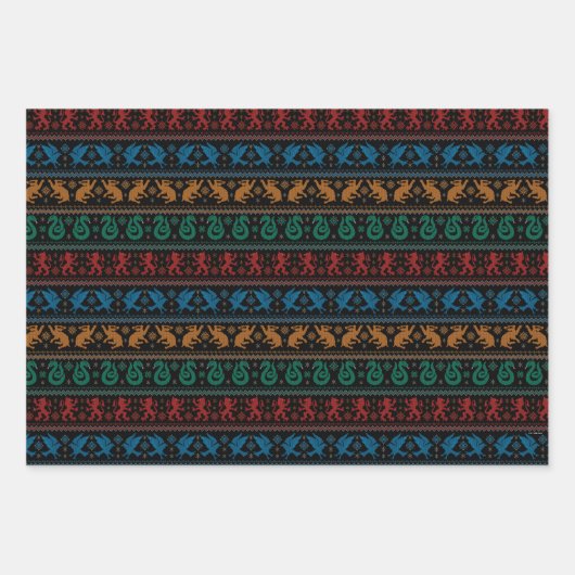 HOGWARTS™ House Animals Cross-Stitch Pattern Inpakpapier Vel (Voorkant)