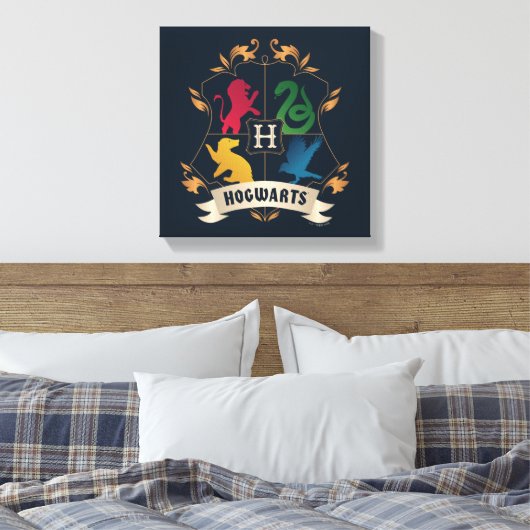 HOGWARTS™ House Crest Canvas Afdruk (Insitu (Slaapkamer))