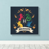 HOGWARTS™ House Crest Canvas Afdruk (Insitu (Houten vloer))