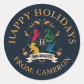HOGWARTS™ House Crest PRETTIGE FEESTDAGEN | Ronde Sticker (Voorkant)