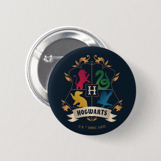 HOGWARTS™ House Crest Ronde Button 5,7 Cm (Voorkant /achterkant)