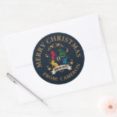 HOGWARTS™ House Crest | Vrolijk kerstfeest Ronde Sticker (Envelop)