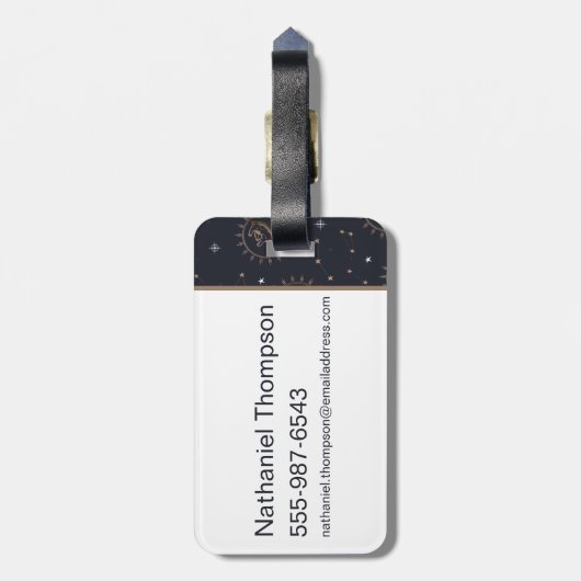 Hogwarts House Crests Constellation Pattern Bagagelabel (Achterkant verticaal)