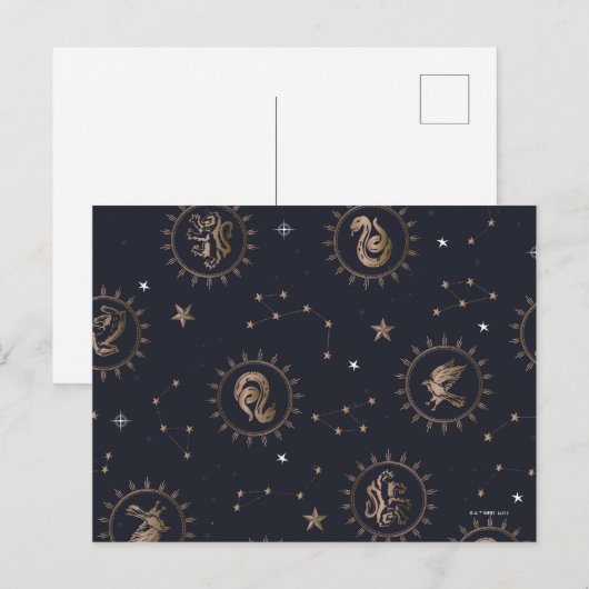 Hogwarts House Crests Constellation Pattern Briefkaart (Voorkant / Achterkant)