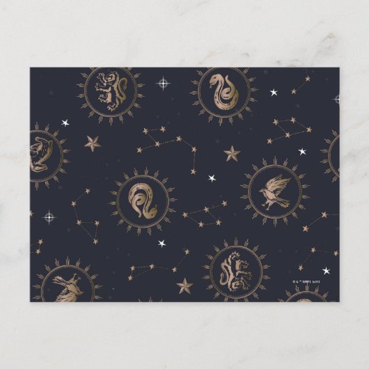 Hogwarts House Crests Constellation Pattern Briefkaart (Voorkant)