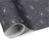 Hogwarts House Crests Constellation Pattern Cadeaupapier (Rol Hoek)