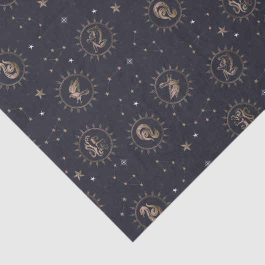 Hogwarts House Crests Constellation Pattern Tissuepapier (Detail)