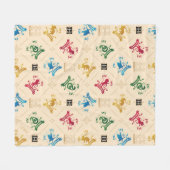 HOGWARTS™ House Crests Pattern Fleece Deken (Voorkant (Horizontaal))