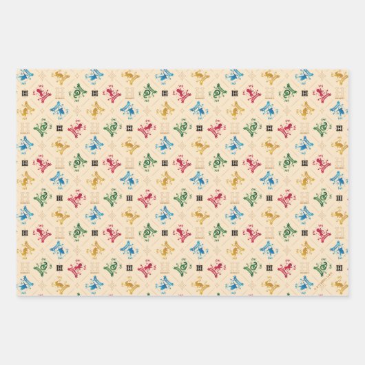  HOGWARTS™ House Crests Pattern Inpakpapier Vel (Voorkant 3)