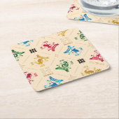 HOGWARTS™ House Crests Pattern Kartonnen Onderzetters (Schuin)