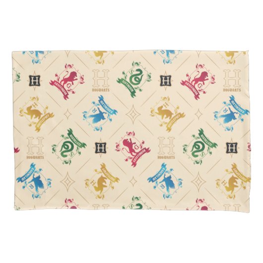  HOGWARTS™ House Crests Pattern Kussensloop (Voorkant)