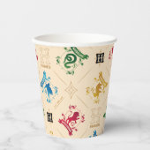 HOGWARTS™ House Crests Pattern Papieren Bekers (Voorkant)
