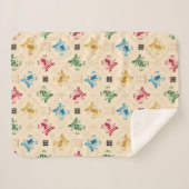 HOGWARTS™ House Crests Pattern Sherpa Deken (Voorkant (horizontaal))