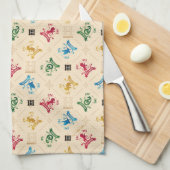 HOGWARTS™ House Crests Pattern Theedoek (Quarter Fold)