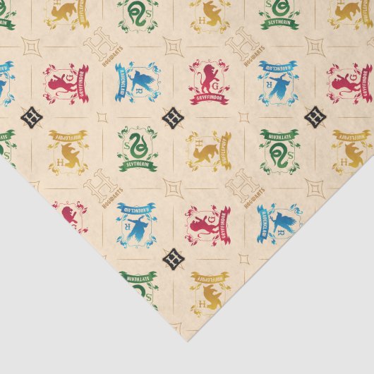 HOGWARTS™ House Crests Pattern Tissuepapier (Detail)