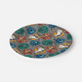 HOGWARTS™ Houses Crosshatched Pattern Papieren Bordje (Gekanteld)