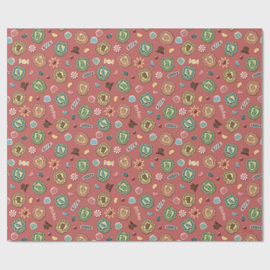 HOGWARTS™ Houses Holiday Cookie Pattern Cadeaupapier (Vlak)