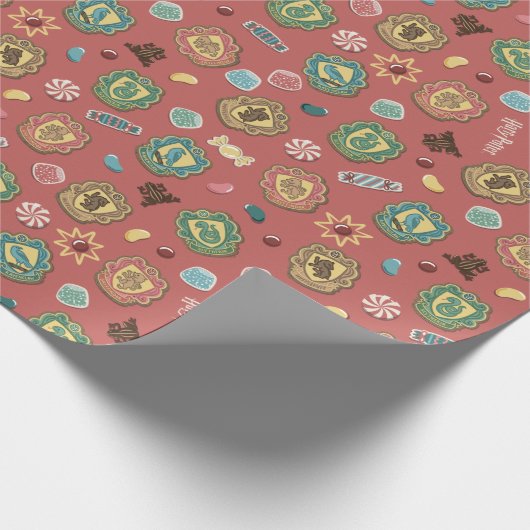 HOGWARTS™ Houses Holiday Cookie Pattern Cadeaupapier (Hoek)