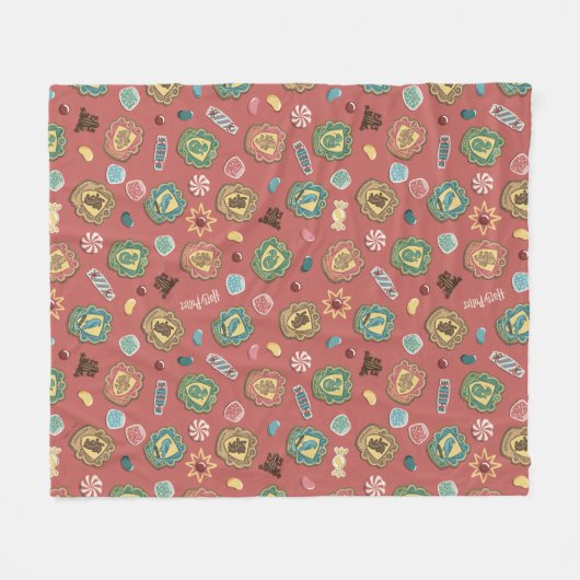 HOGWARTS™ Houses Holiday Cookie Pattern Fleece Deken (Voorkant (Horizontaal))