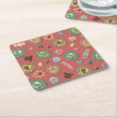 HOGWARTS™ Houses Holiday Cookie Pattern Kartonnen Onderzetters (Schuin)