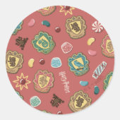 HOGWARTS™ Houses Holiday Cookie Pattern Ronde Sticker (Voorkant)