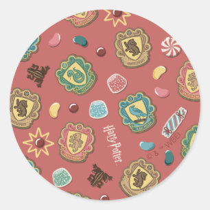 HOGWARTS™ Houses Holiday Cookie Pattern Ronde Sticker