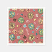HOGWARTS™ Houses Holiday Cookie Pattern Servet (Voorkant)