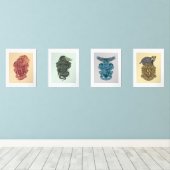 HOGWARTS™ Huis Crest Tome Illustraties Muurkunst Sets (Houten vloer)