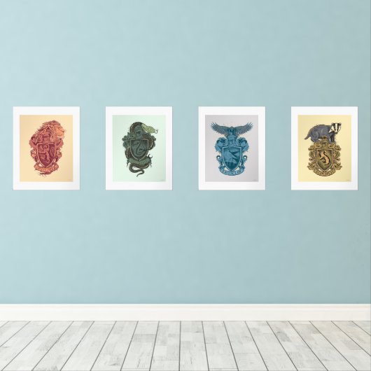 HOGWARTS™ Huis Crest Tome Illustraties Muurkunst Sets (Houten vloer)