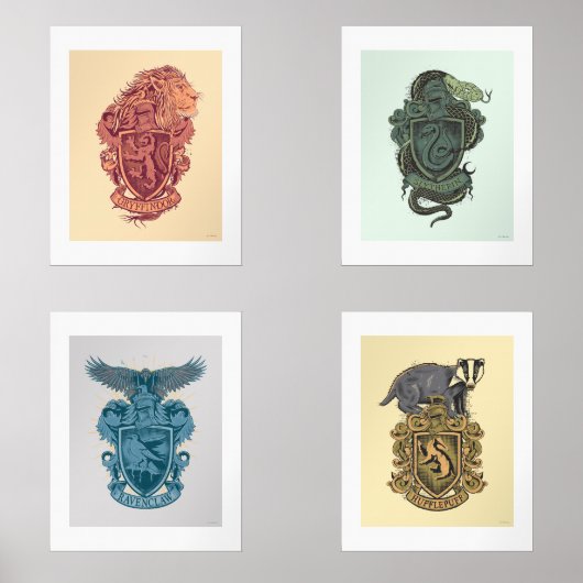 HOGWARTS™ Huis Crest Tome Illustraties Muurkunst Sets (Voorkant)