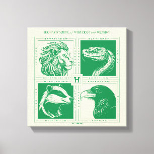 HOGWARTS™ Huisdieren Grid Canvas Afdruk