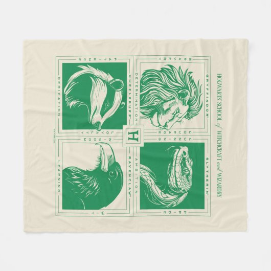 HOGWARTS™ Huisdieren Grid Fleece Deken (Voorkant (Horizontaal))