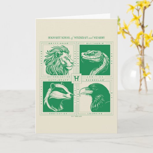 HOGWARTS™ Huisdieren Grid Kaart (Gele Bloem)