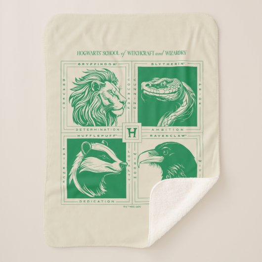 HOGWARTS™ Huisdieren Grid Sherpa Deken (Voorkant)