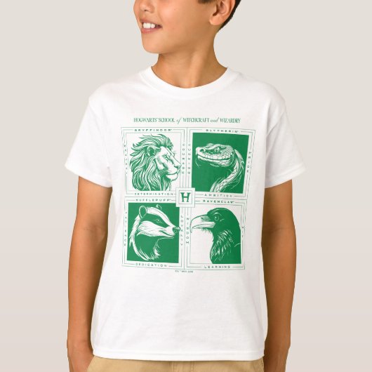 HOGWARTS™ Huisdieren Grid T-shirt (Voorkant)