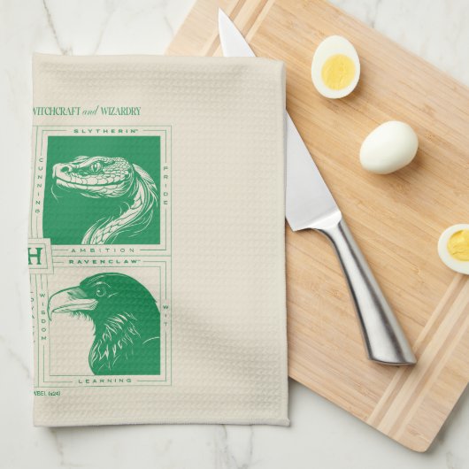 HOGWARTS™ Huisdieren Grid Theedoek (Quarter Fold)