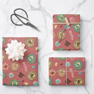 HOGWARTS™ Huizen Kerstkoek Patroon Inpakpapier Vel