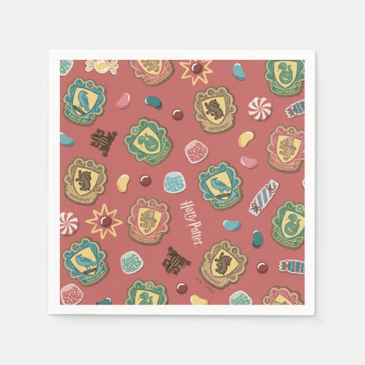 HOGWARTS™ Huizen Kerstkoek Patroon Servet (Voorkant)